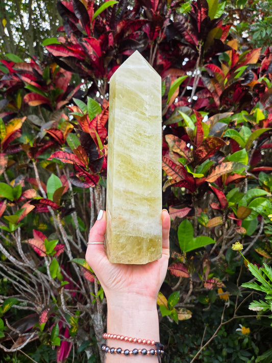 Large Smoky Citrine Quartz Crystal Tower Point 24cm