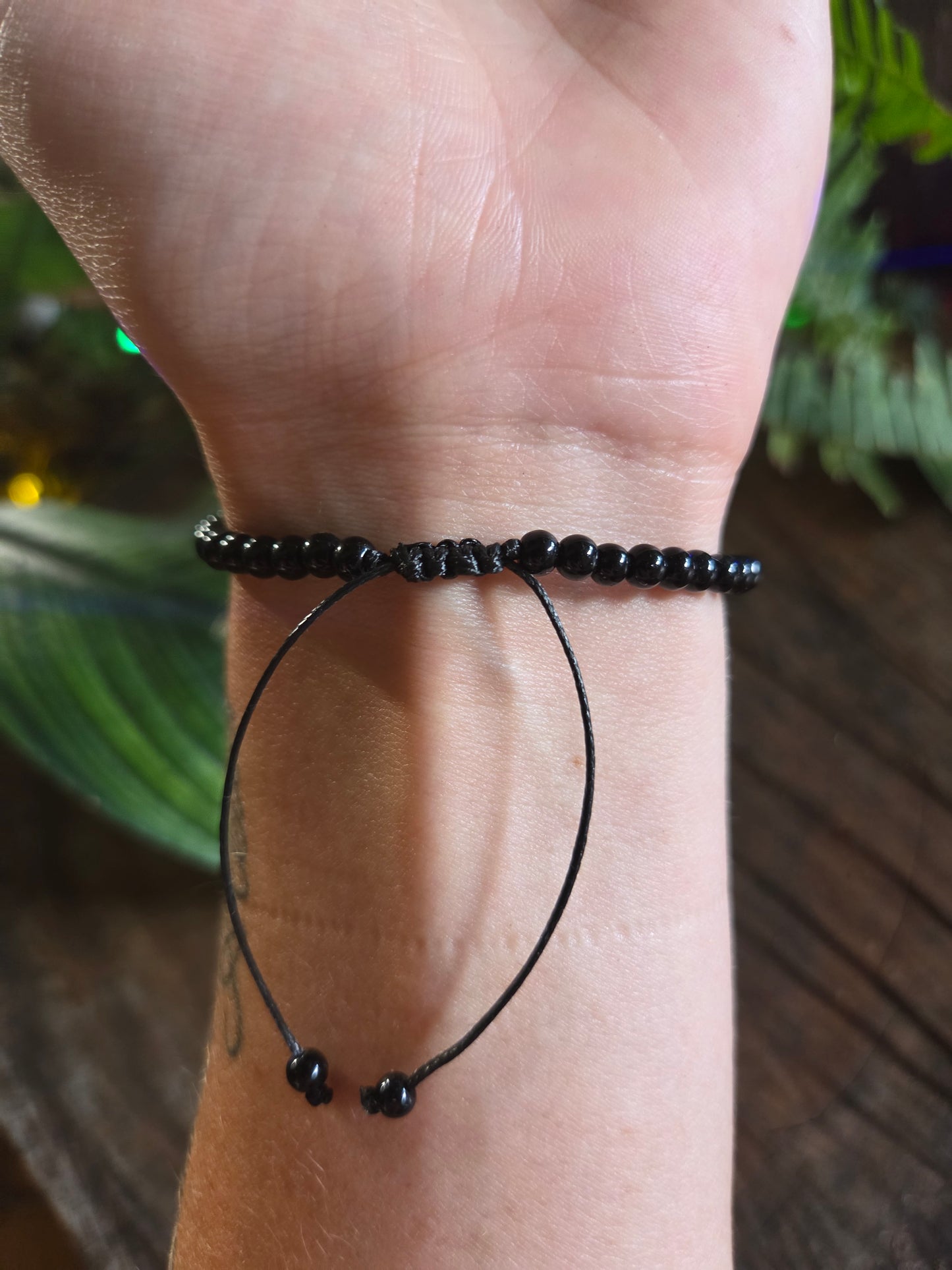 Black Obsidian Adjustable Bracelets 1mm