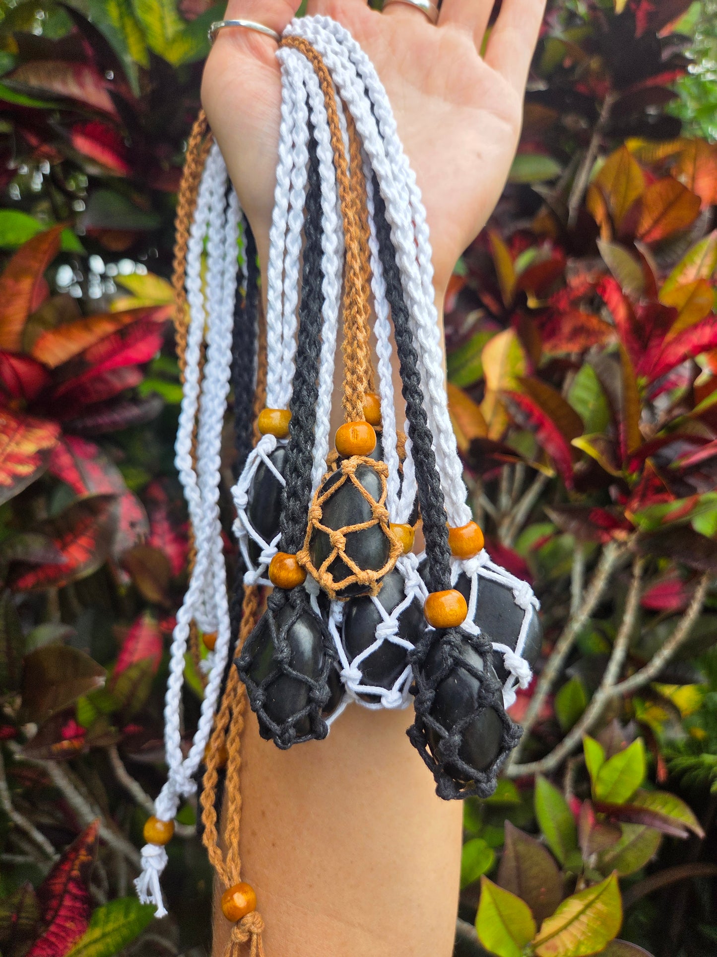 Shungite Macrame Necklaces Adjustable EMF Protection