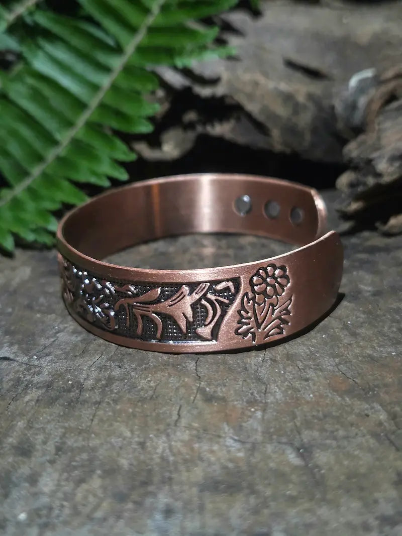 Pure Copper Bracelet Magnetic - Floral