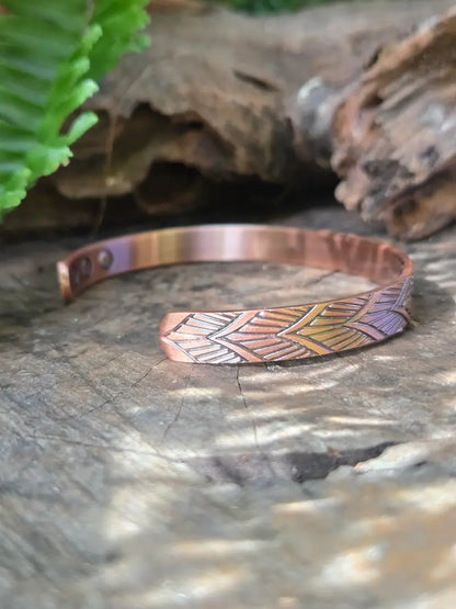 Pure Copper Magnetic Cuff Bracelet - Geometric