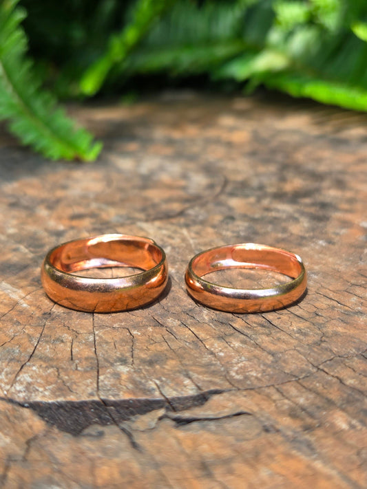 Jewellery 2pcs Pure Copper Ring Set