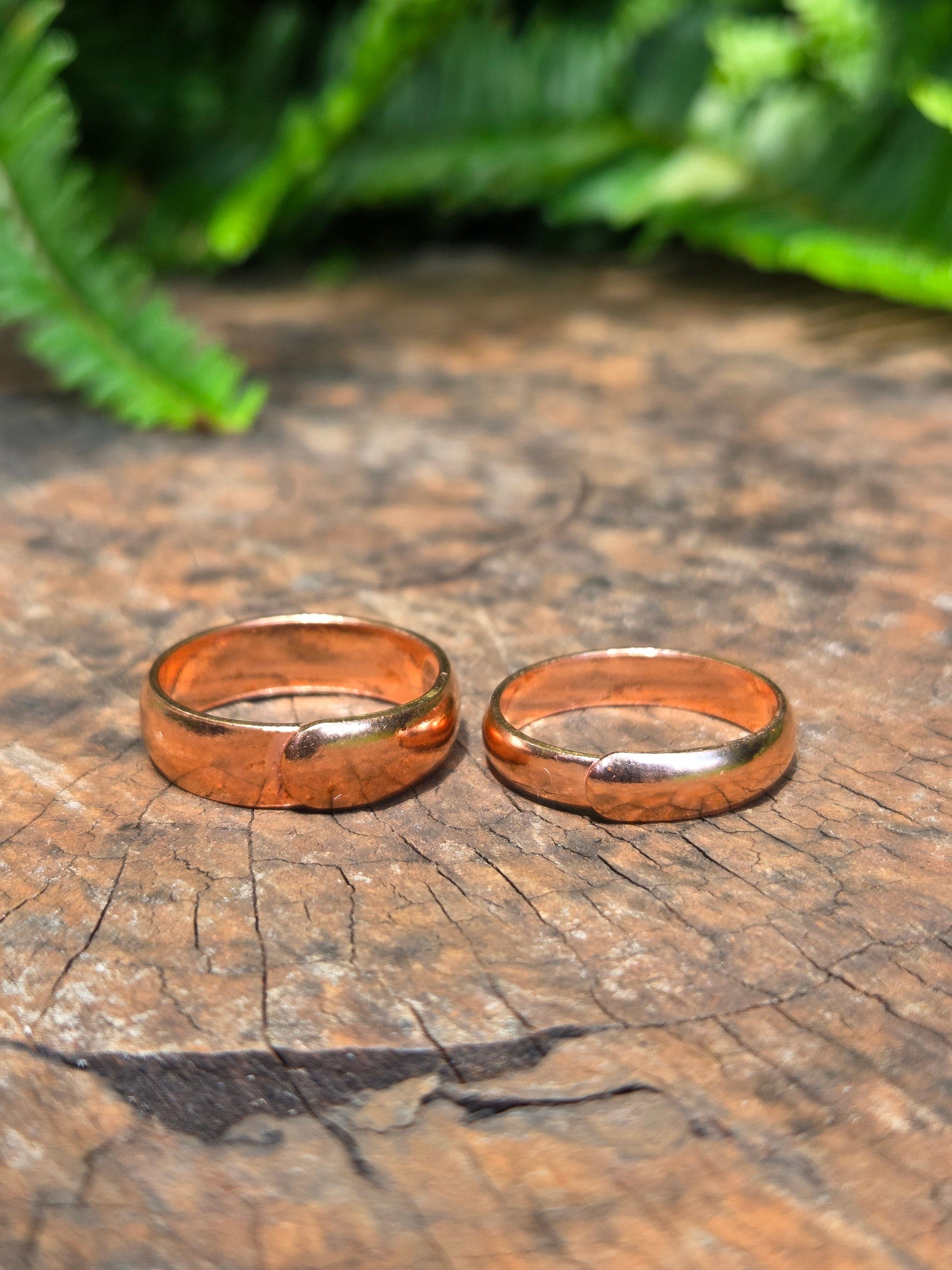 Jewellery 2pcs Pure Copper Ring Set