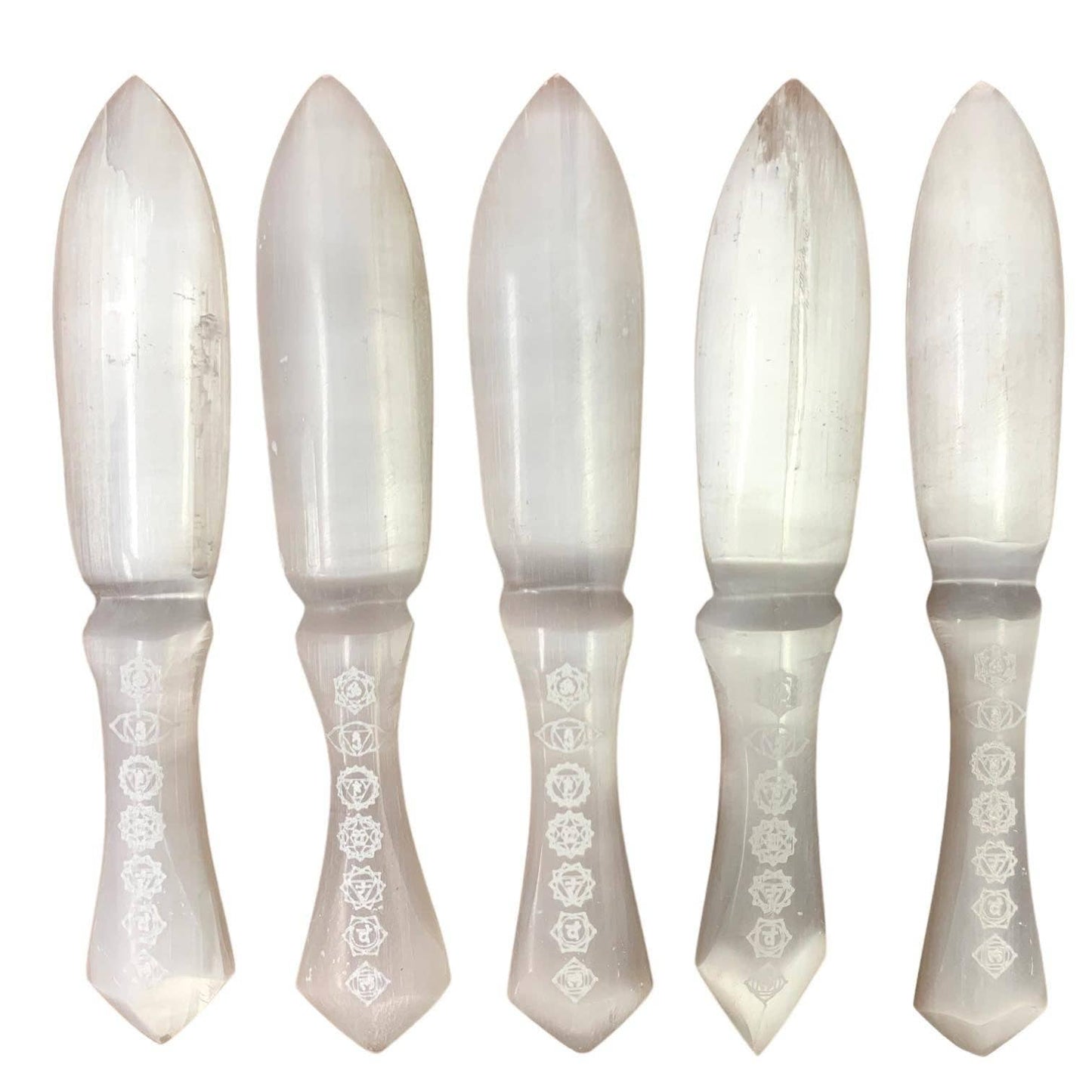 Selenite Wand/Athame/Dagger - 7 Chakra
