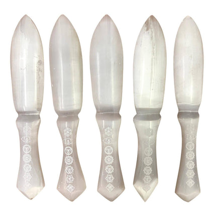 Selenite Wand/Athame/Dagger - 7 Chakra