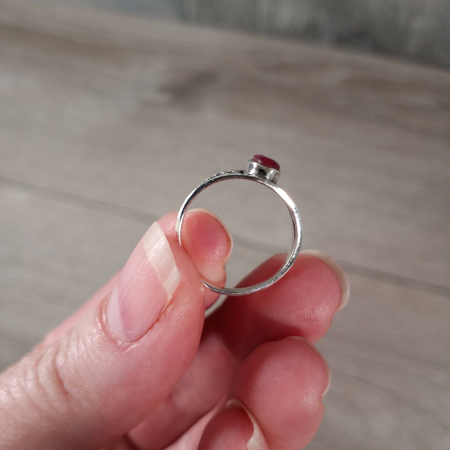 Ruby Ring 925 Sterling Silver "Witchy Boho Style"