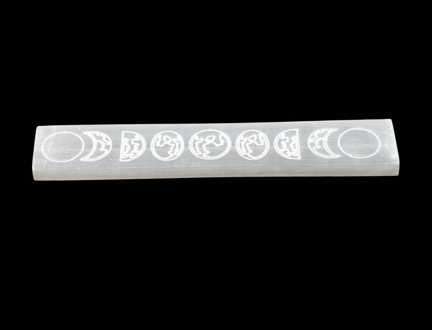 Selenite Charging Bar Engraved Moon Phase