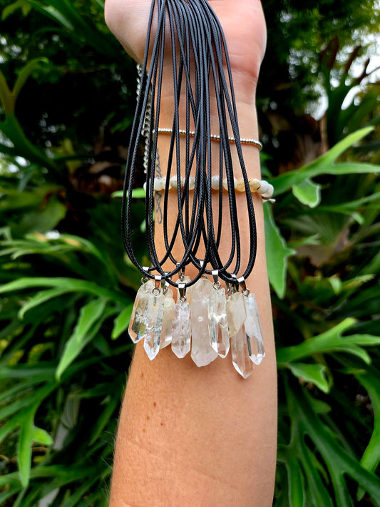 Clear Quartz Point Pendant Necklace