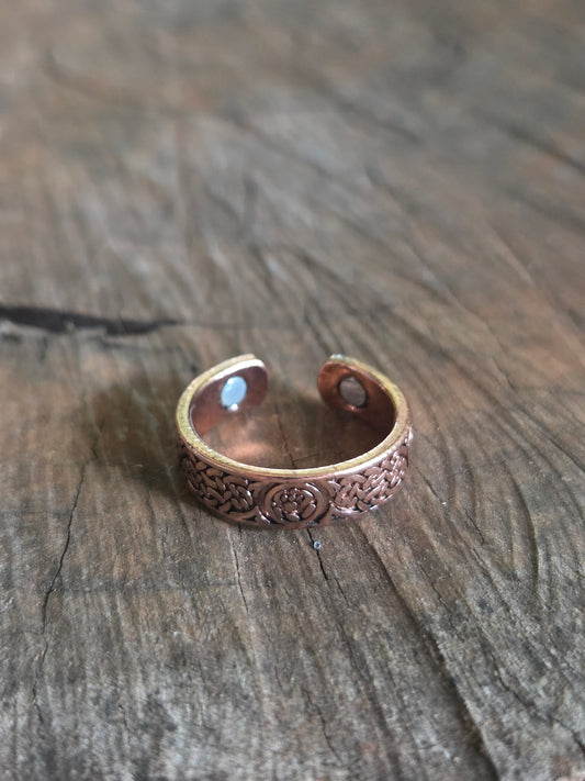 Copper Magnetic Adjustable Ring Vintage Style