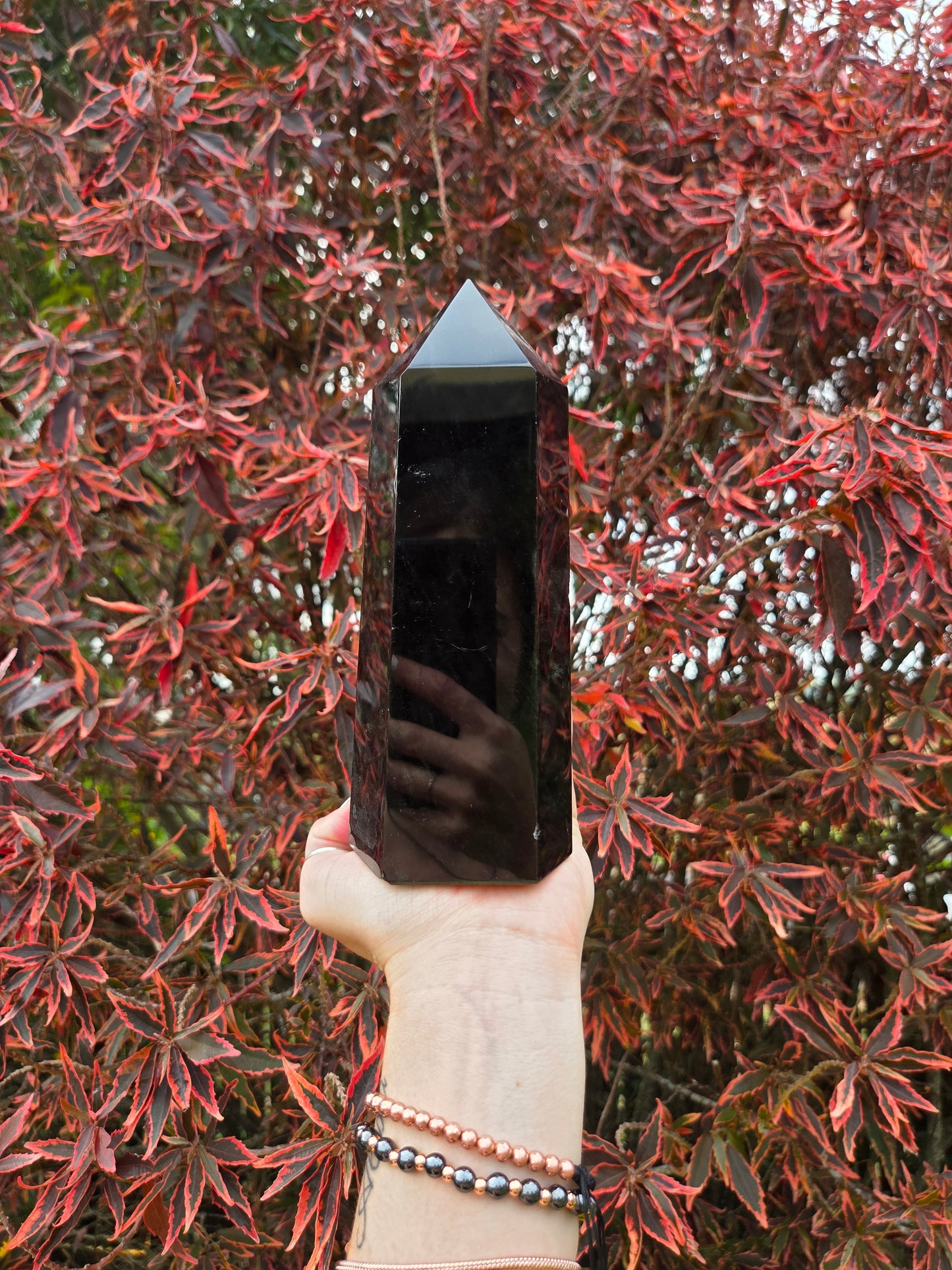 Large Black Obsidian Tower Point 1183g