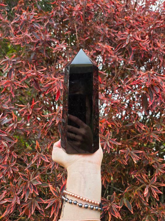 Large Black Obsidian Tower Point 1183g
