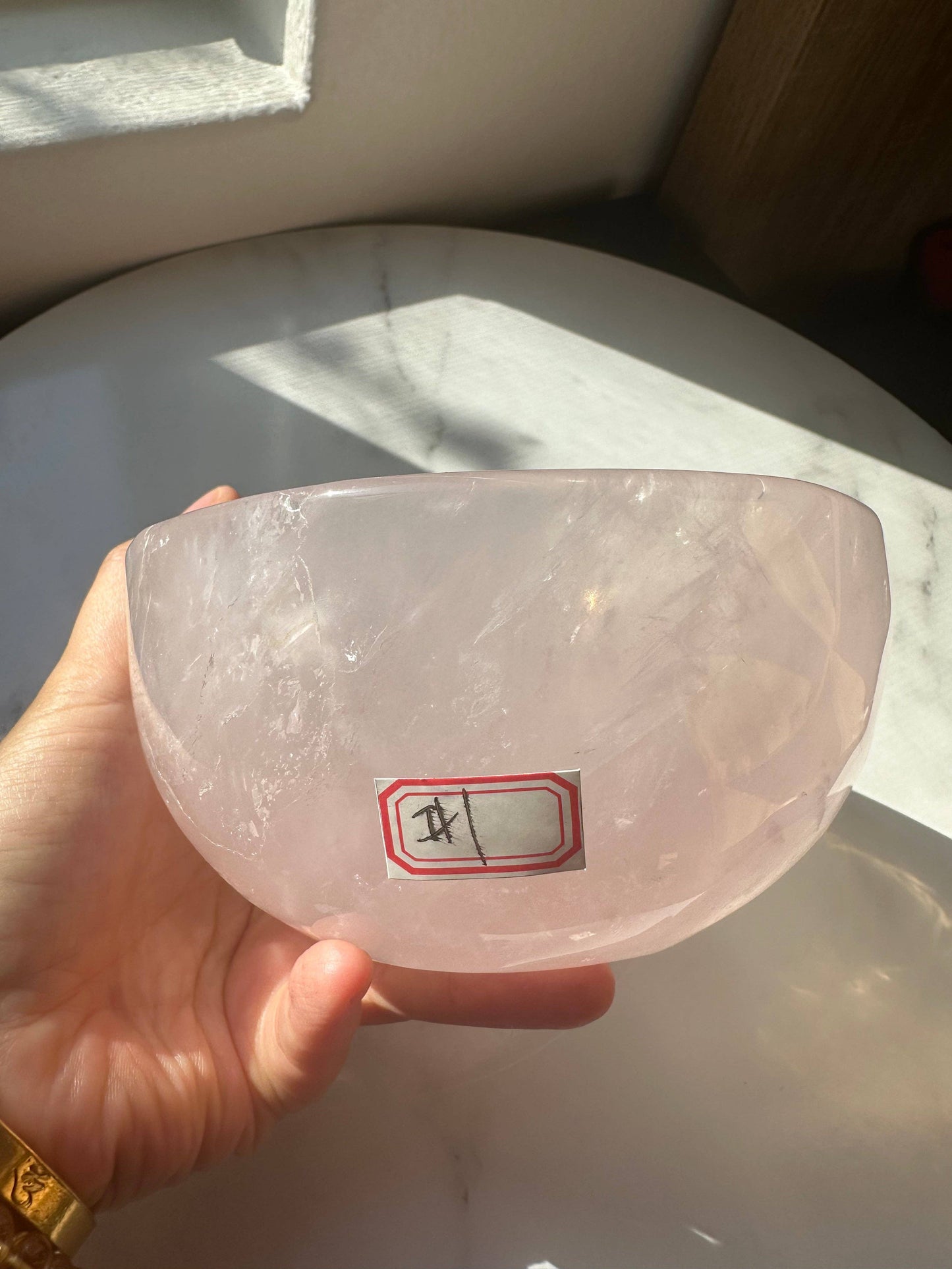 Large Rose Quartz Bowl Carving
