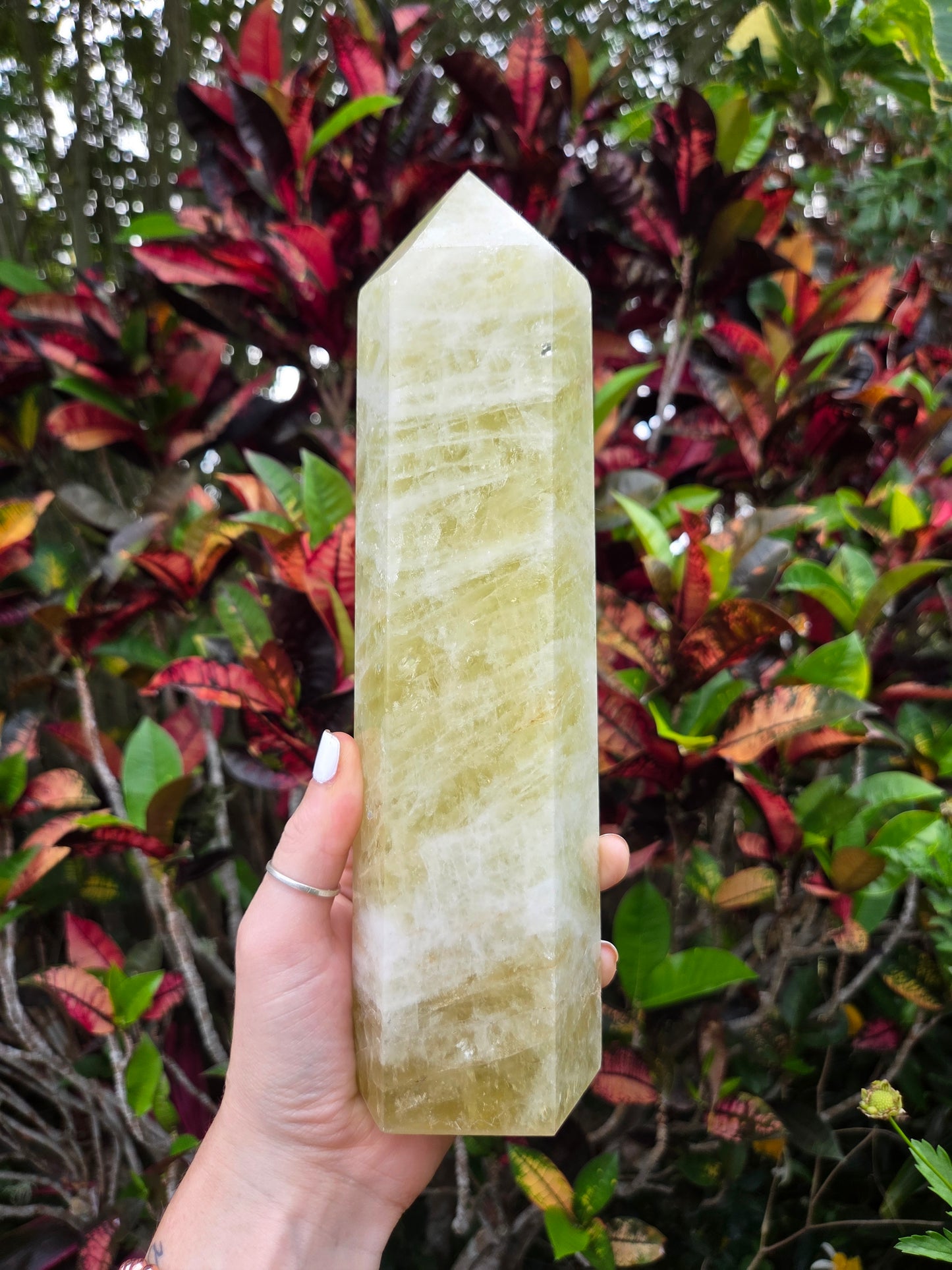 Large Smoky Citrine Quartz Crystal Tower Point 24cm