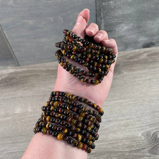 Multi Tigers Eye Beaded Stretch Bracelets 6mm