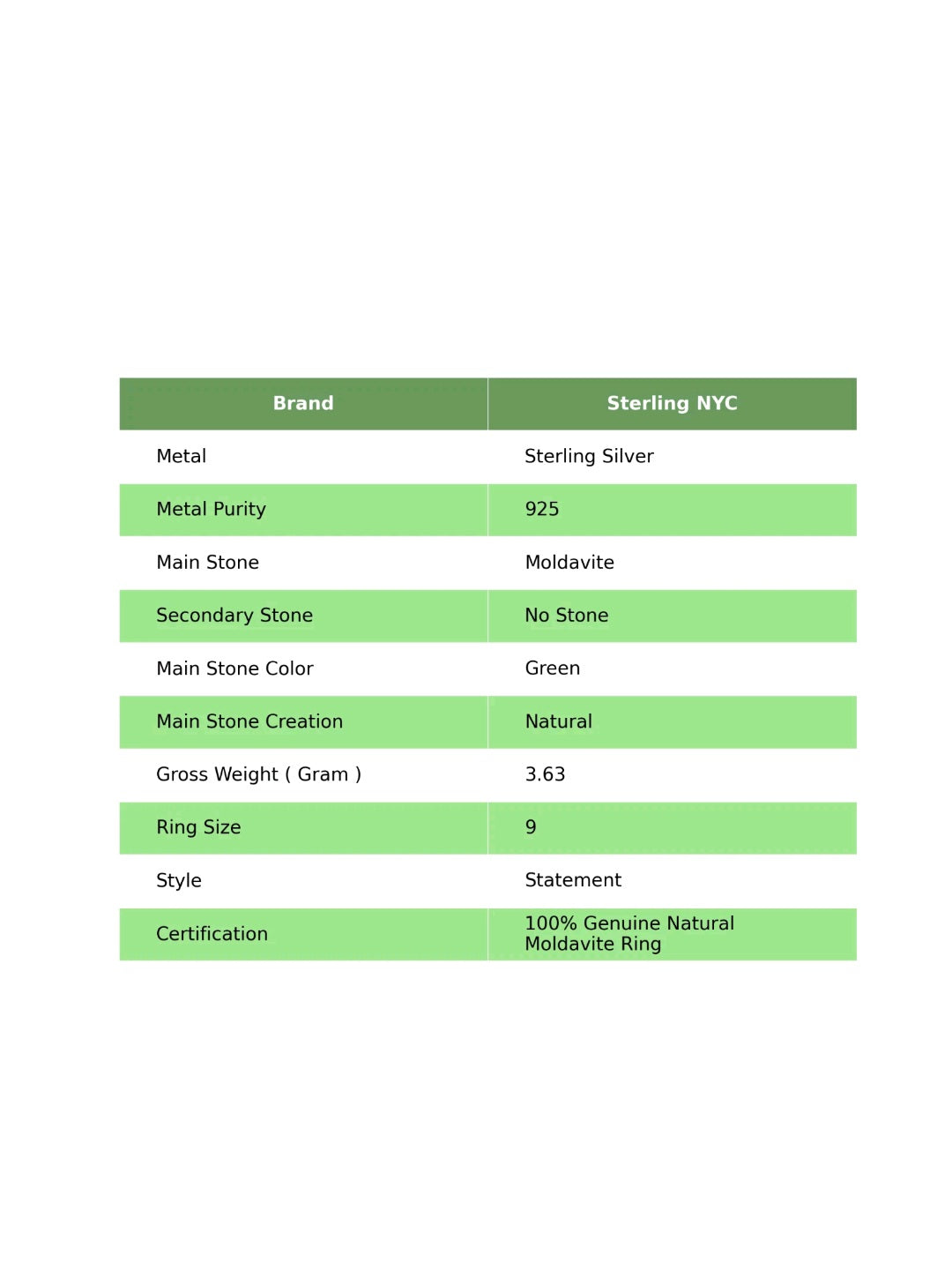 Natural Moldavite Adjustable Leaf Ring 925 Silver