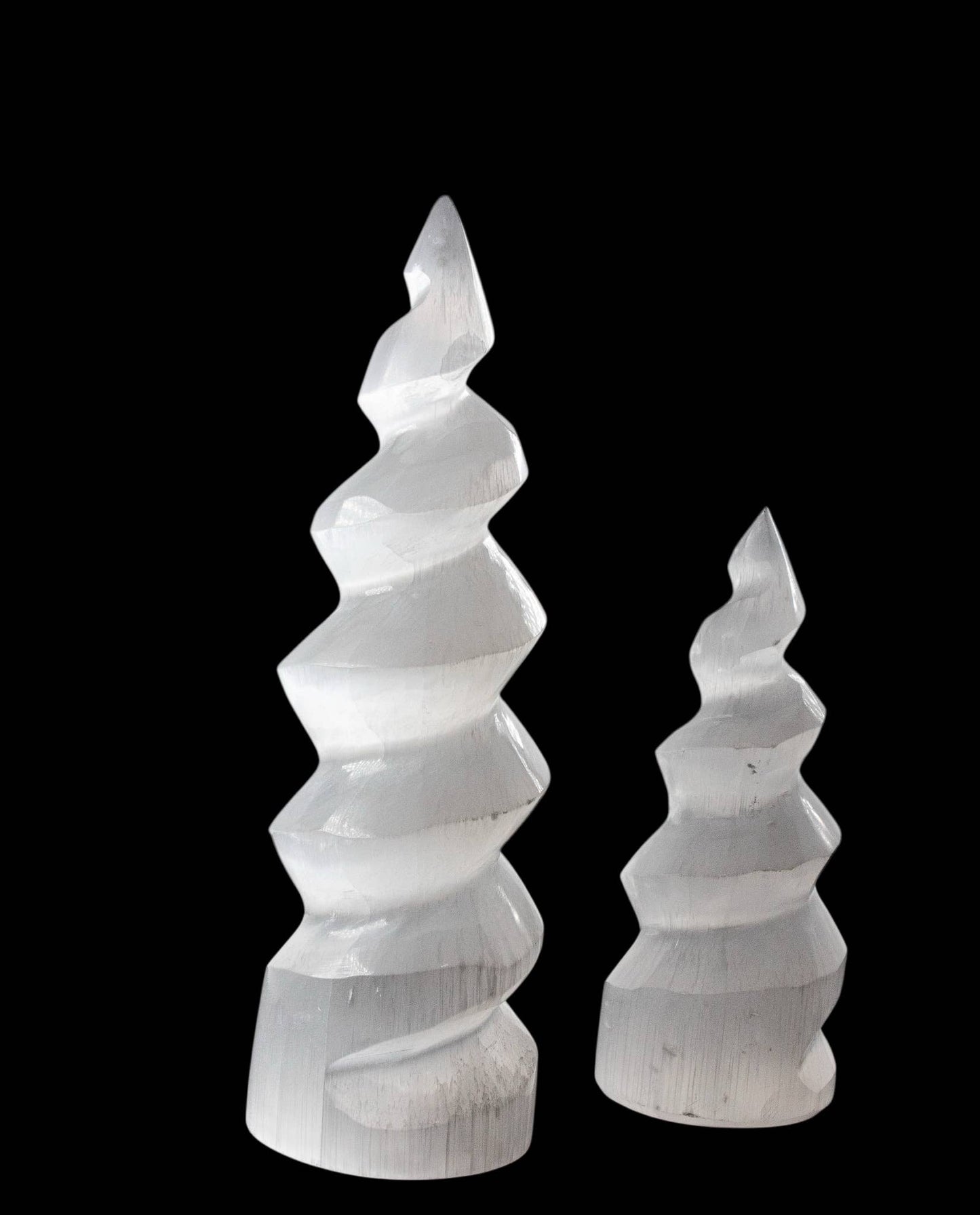 Selenite Spiral Towers: 15cm