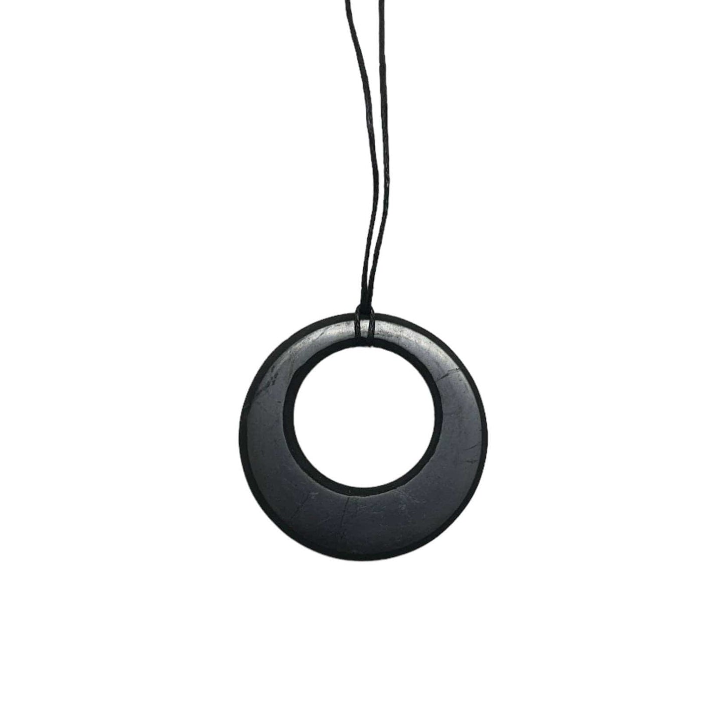 Jewellery Shungite Pendant Necklace Circle in Circle EMF Protection