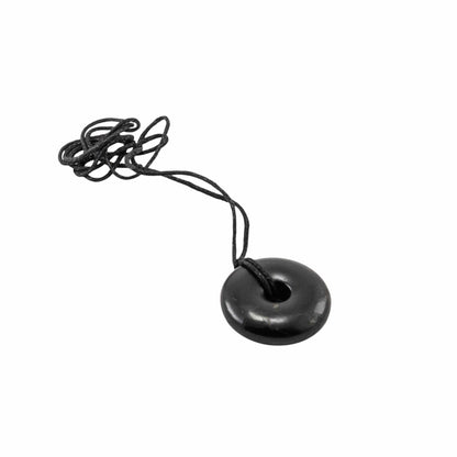Jewellery Shungite Pendant Necklace Donut Shape EMF Protection