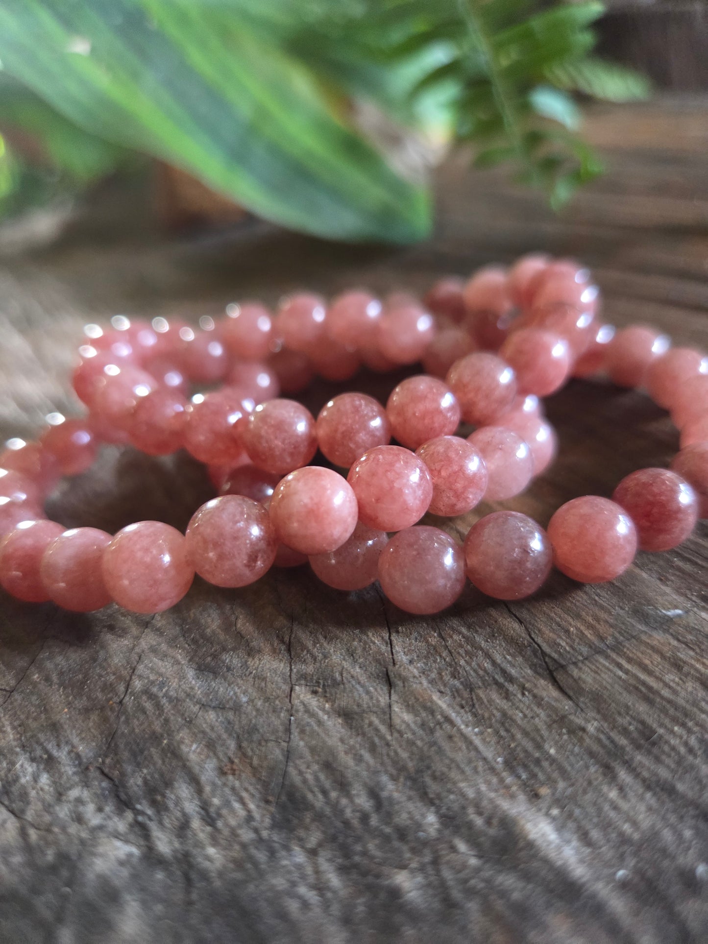 Strawberry Quartz Beaded Bracelets 8mm