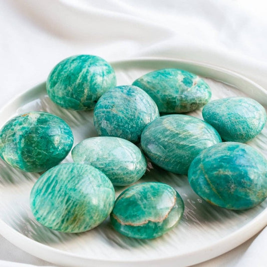 Amazonite Crystal Palm Stone - Crystals Australia