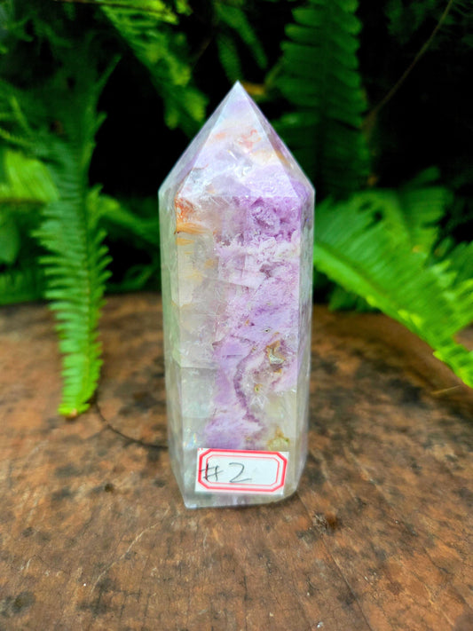 Crystals Amethyst Lace Agate Crystal Tower Point