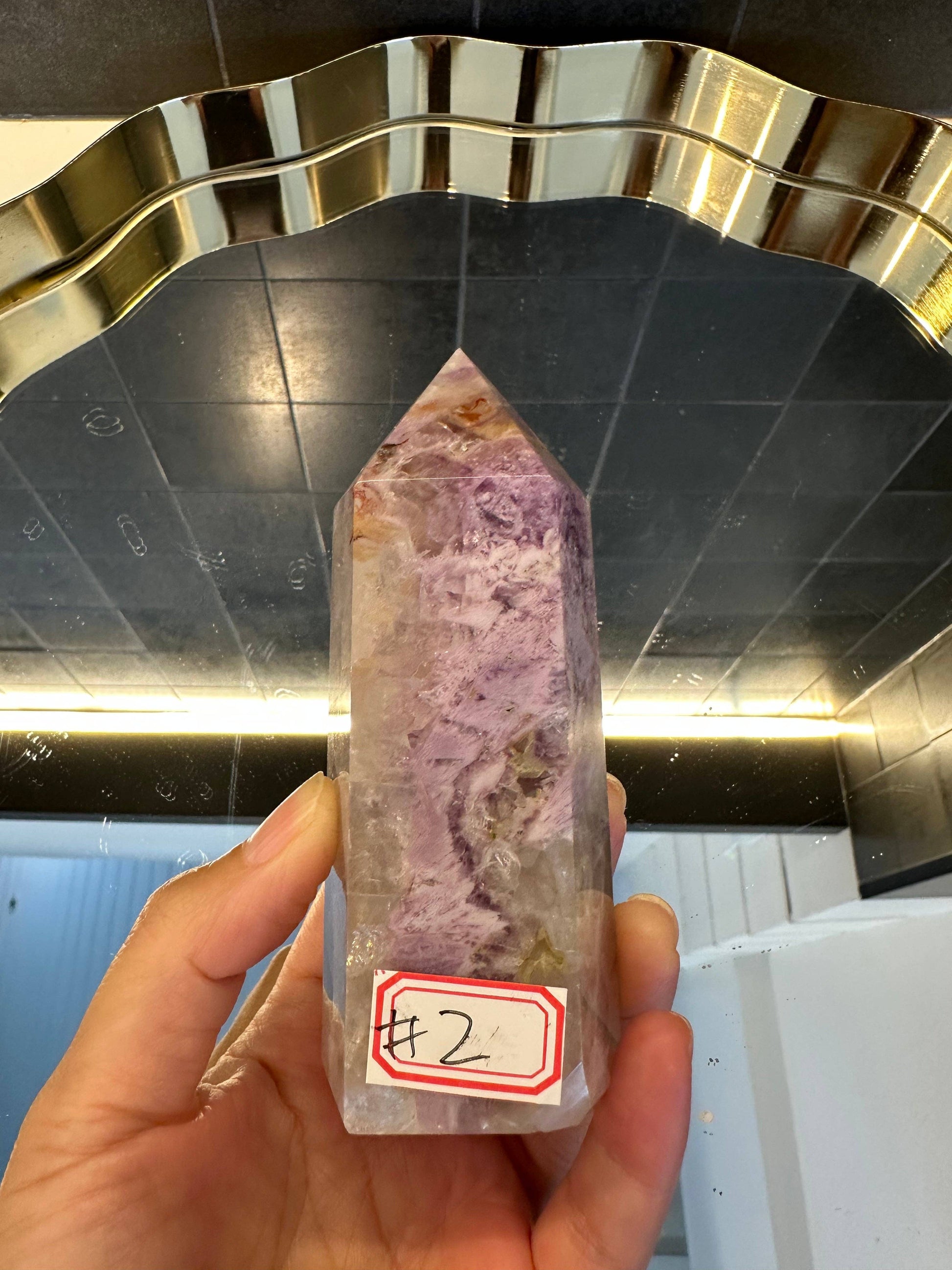 Crystals Amethyst Lace Agate Tower Point 353g Australia