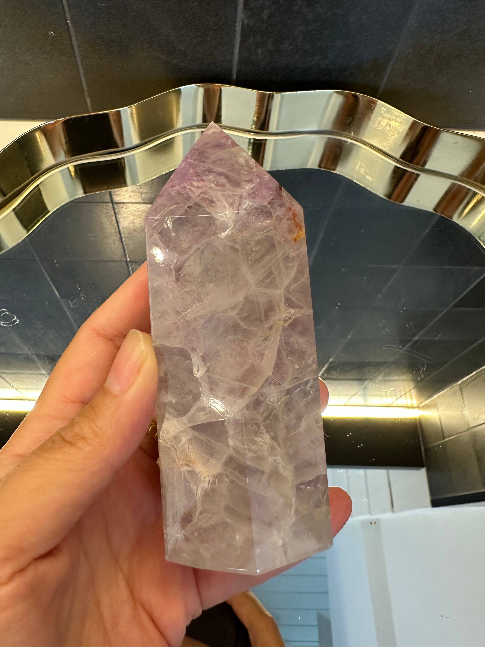 Crystals Amethyst Lace Agate Tower Point 353g Australia