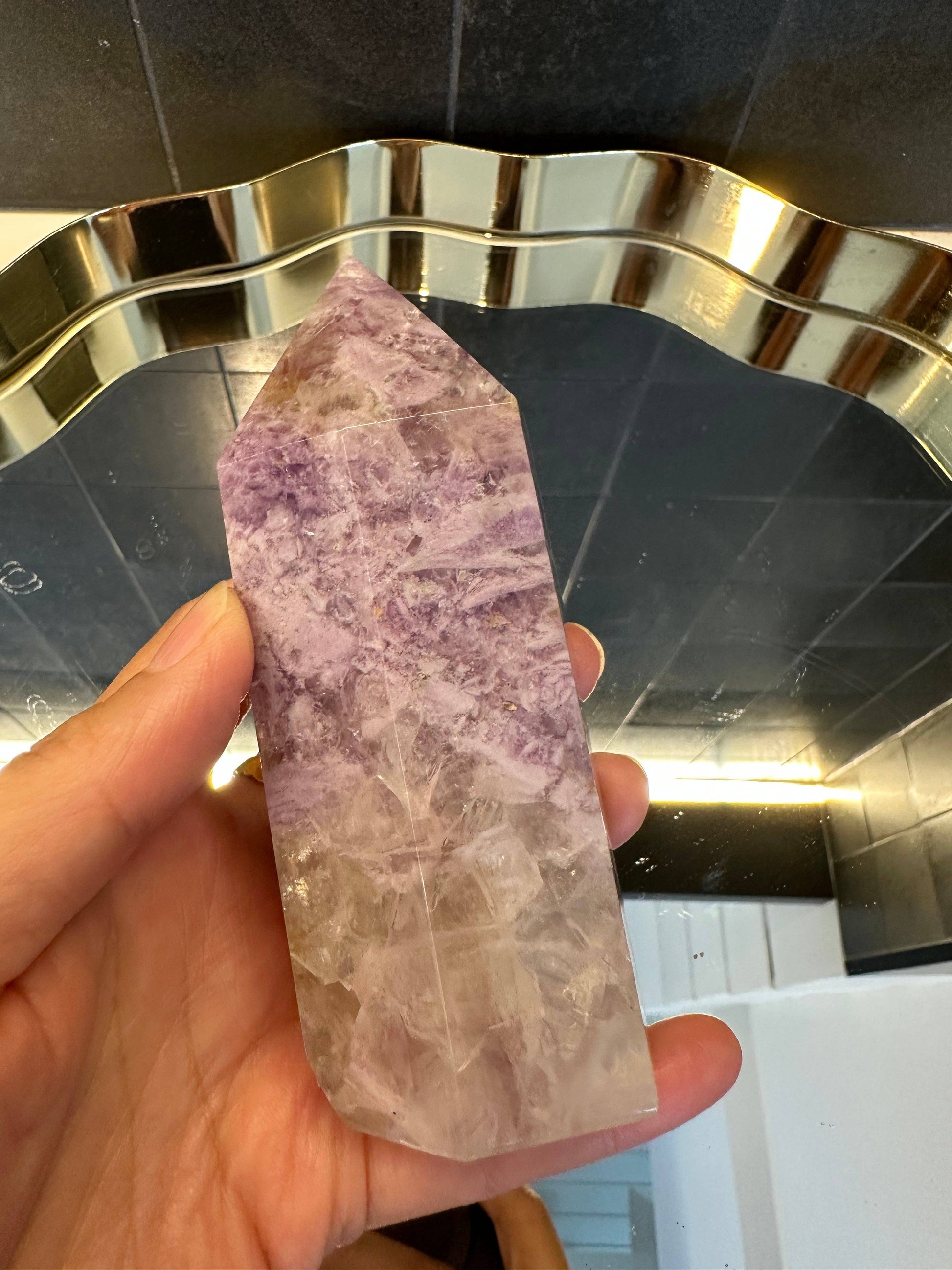 Crystals Amethyst Lace Agate Tower Point 353g Australia