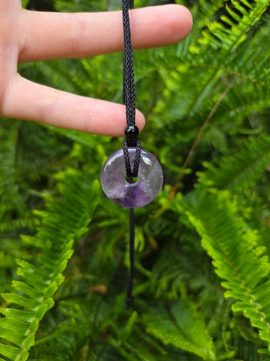 Amethyst Pendant Necklace - Donut Circle - Jewellery Australia