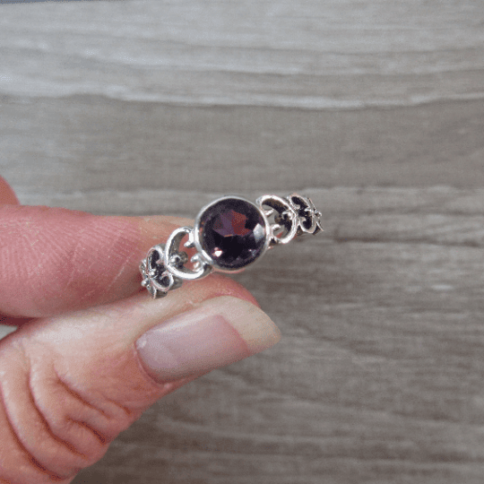 Amethyst Ring 925 Sterling Silver - Heart - Jewellery Australia