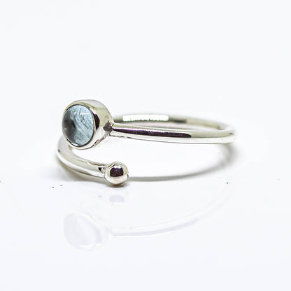Jewellery Aquamarine Adjustable Ring 925 Sterling Silver