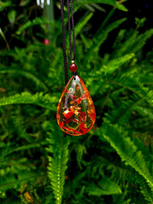 Jewellery Baltic Amber Pendant Necklace - Teardrop