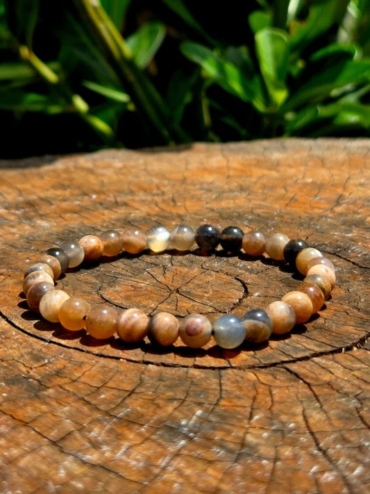 Black Moonstone Bracelet - 6mm - Jewellery Australia