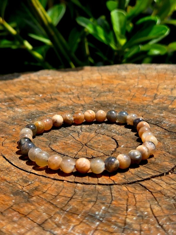 Black Moonstone Bracelet - 6mm - Jewellery Australia