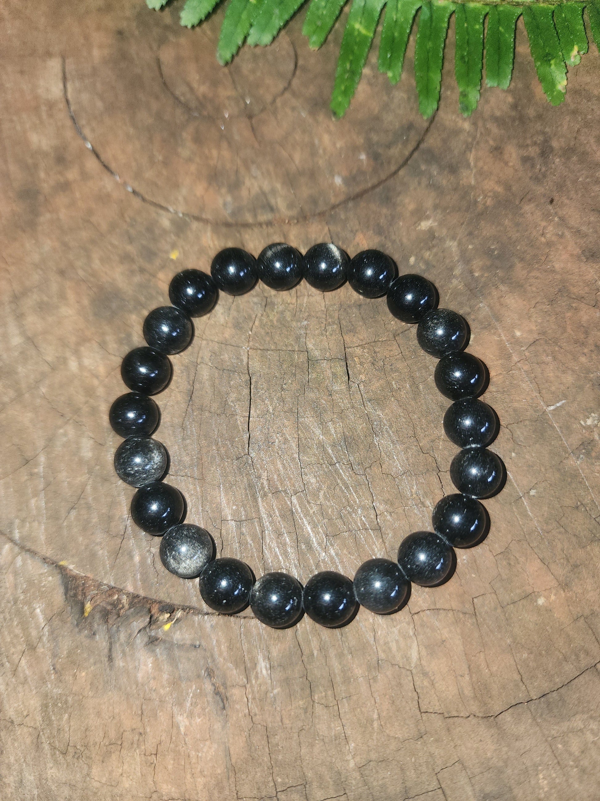 Black Obsidian Golden Sheen Bracelet 8mm Australia