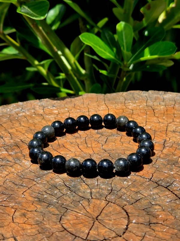Black Obsidian Golden Sheen Bracelet - 8mm - Crystals Australia