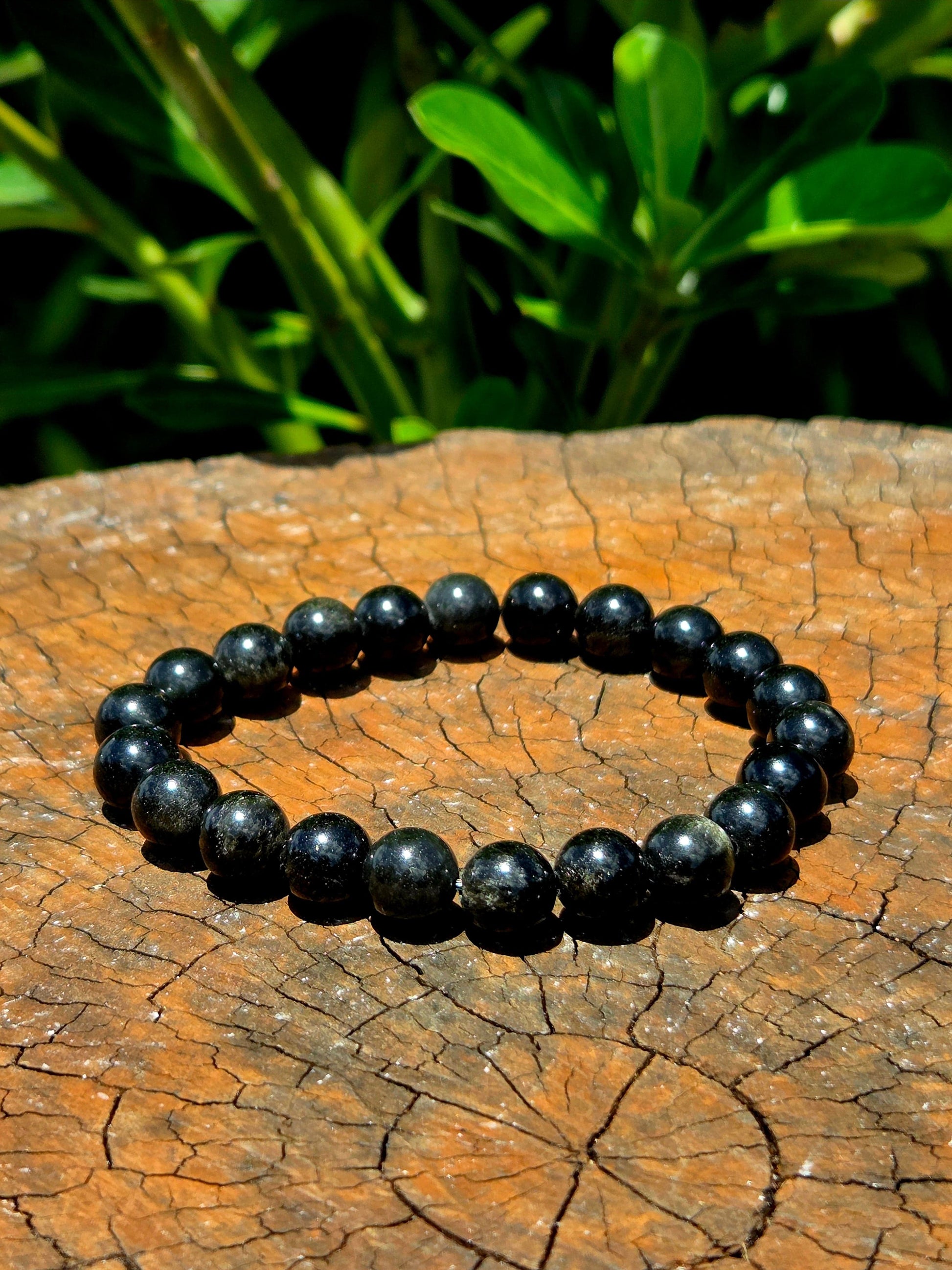 Crystals Black Obsidian Golden Sheen Bracelet 8mm