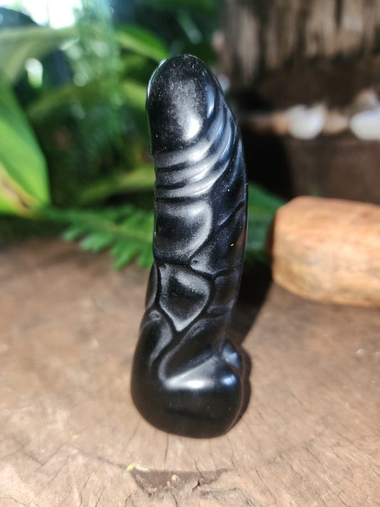 Black Obsidian Penis Carving - Crystals Australia