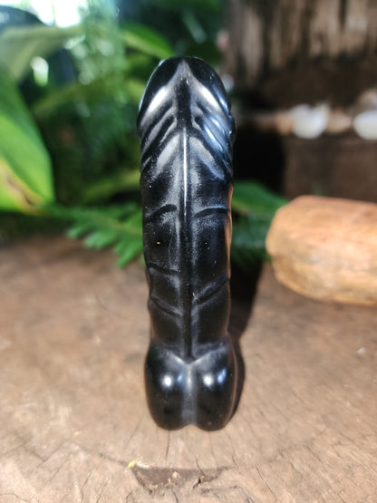 Crystals Black Obsidian Penis Carving