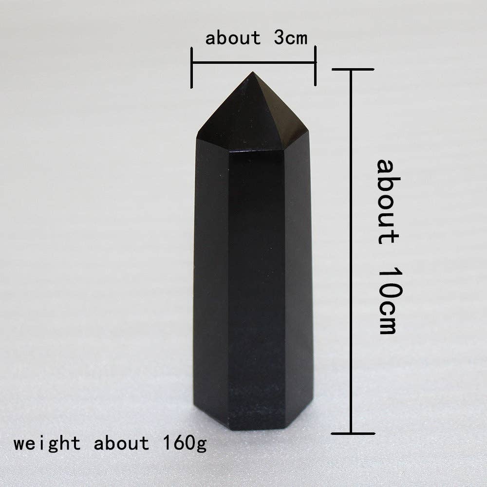 Crystals Black Obsidian Tower Point