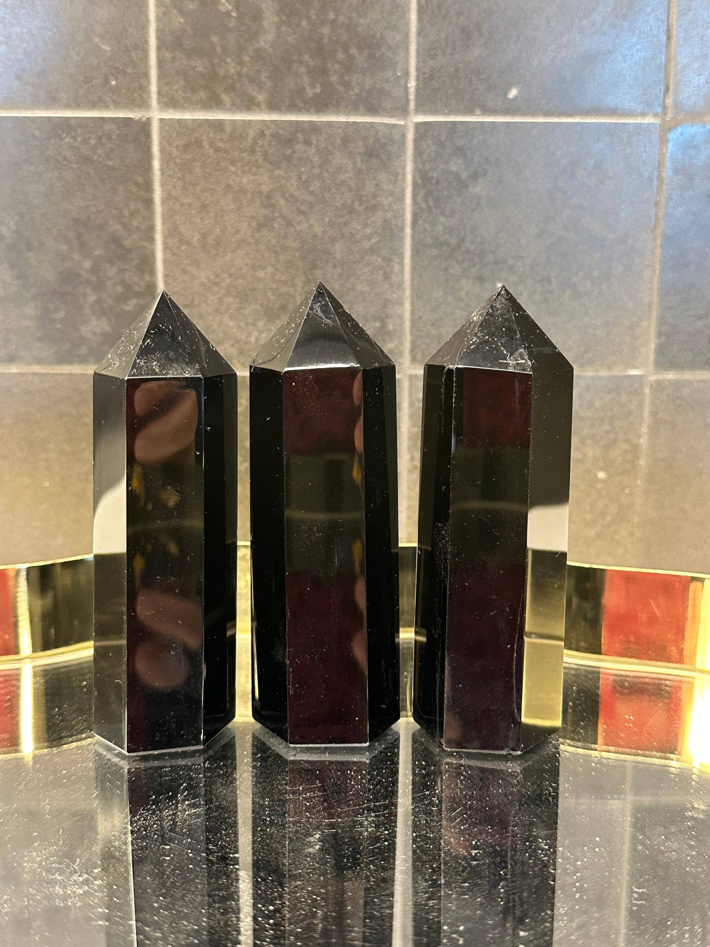 Crystals Black Obsidian Tower Point