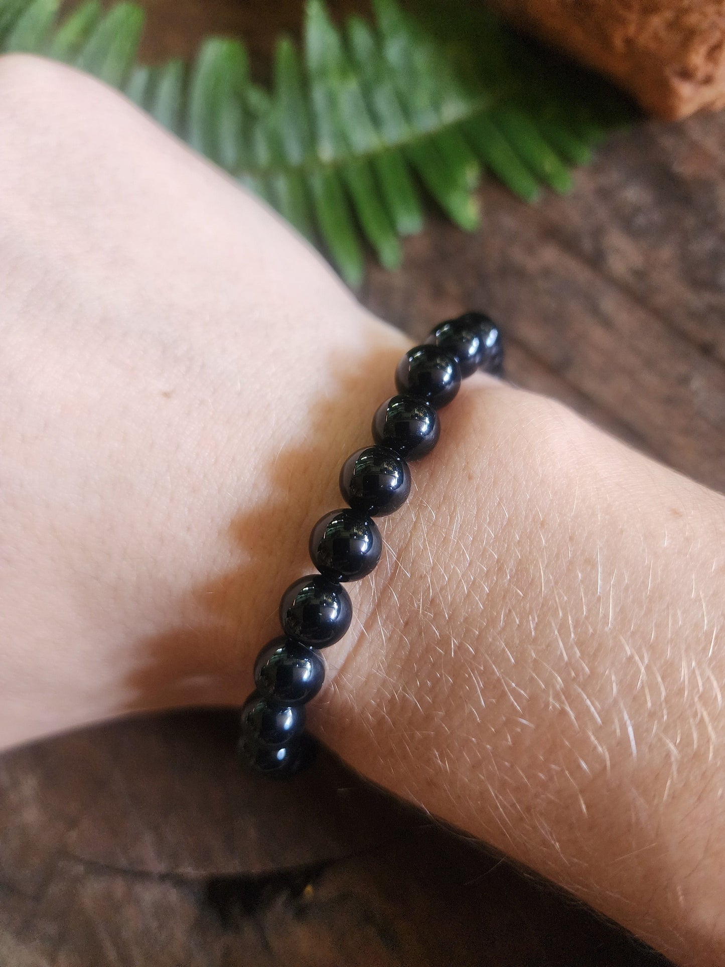 Crystals Black Tourmaline Bracelet 8mm