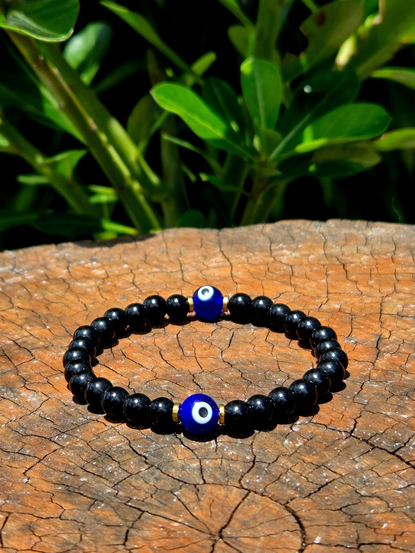 Jewellery Black Tourmaline Evil Eye Protection Bracelet 6mm