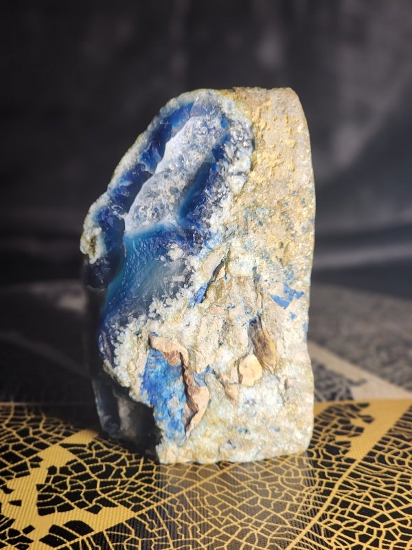 Blue Agate Geode Cave 461g - Crystals Australia