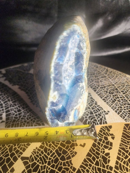 Blue Agate Geode Cave 461g - Crystals Australia