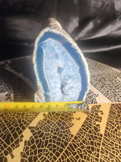 Blue Agate Geode Cave 461g - Crystals Australia