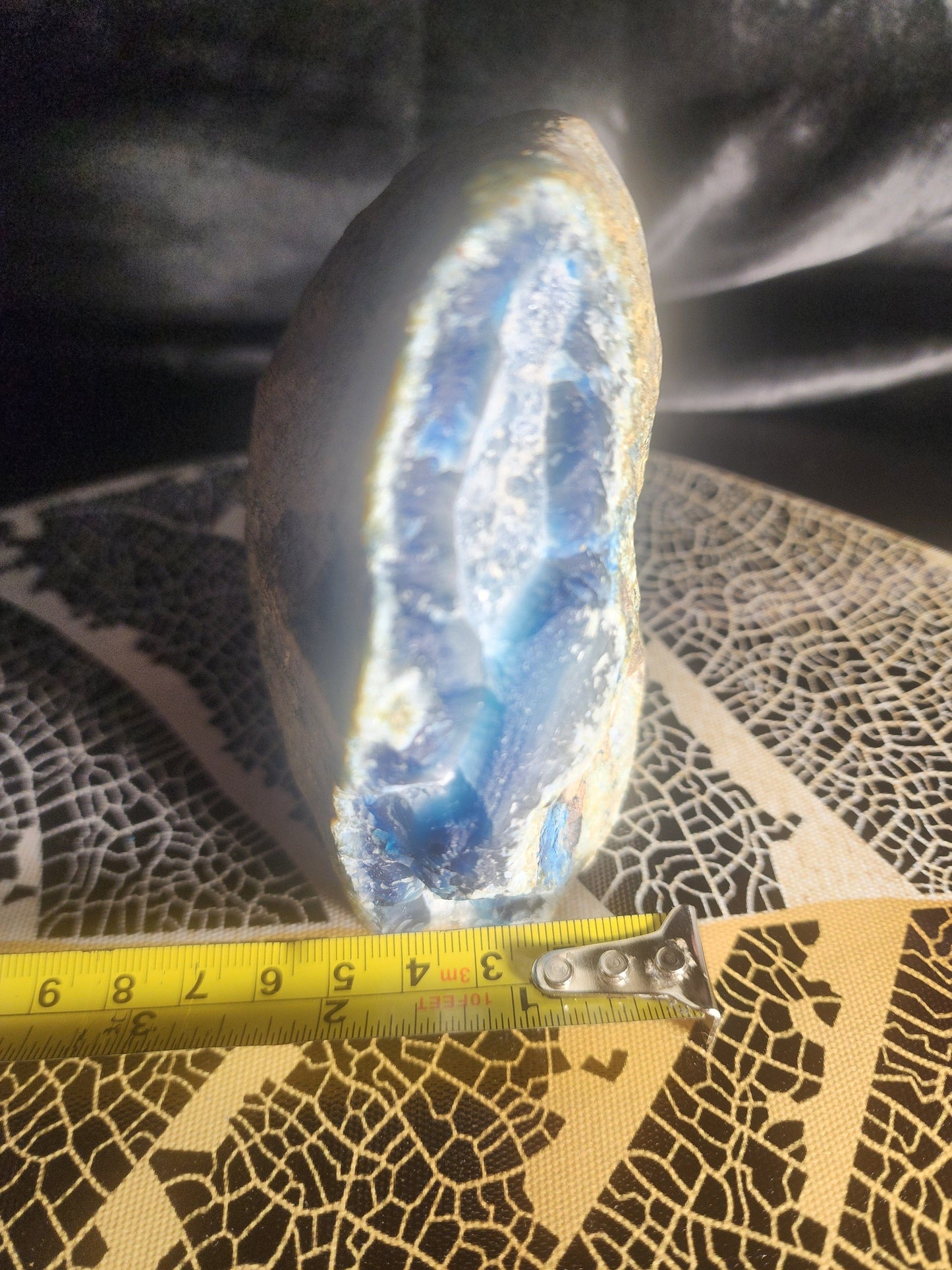 Crystals Blue Agate Geode Cave 461g Australia