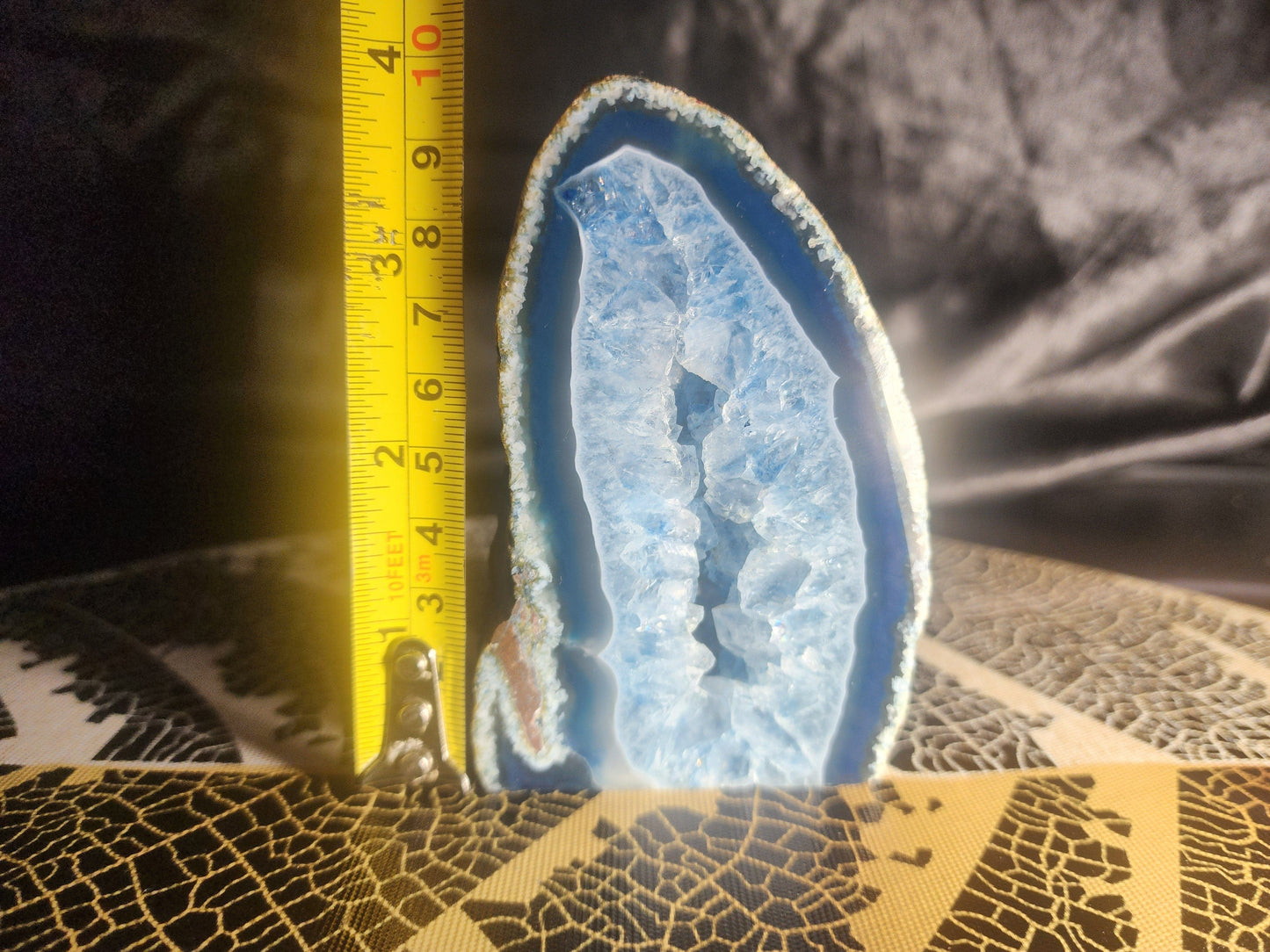 Crystals Blue Agate Geode Cave 461g Australia