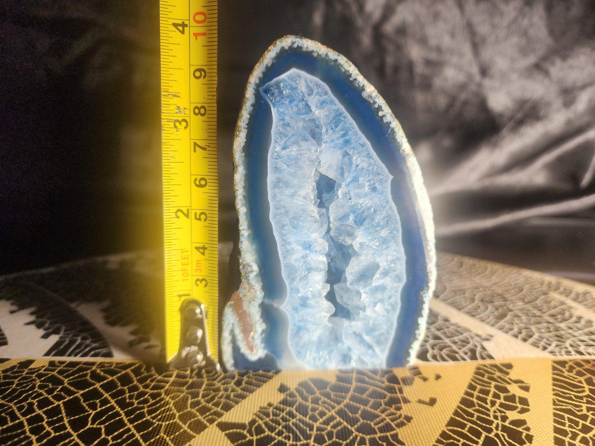 Crystals Blue Agate Geode Cave 461g Australia