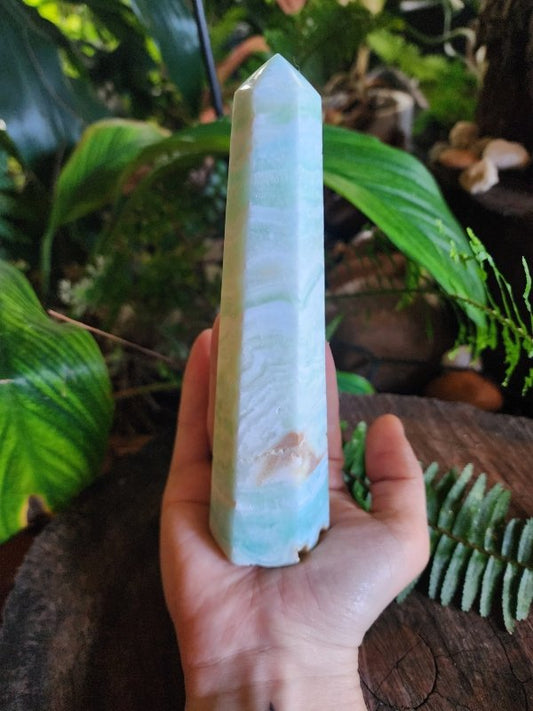 Caribbean Calcite Crystal Tower Point - Crystals Australia